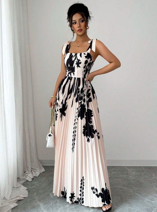 Women's Retro Painted Print Slip Dress