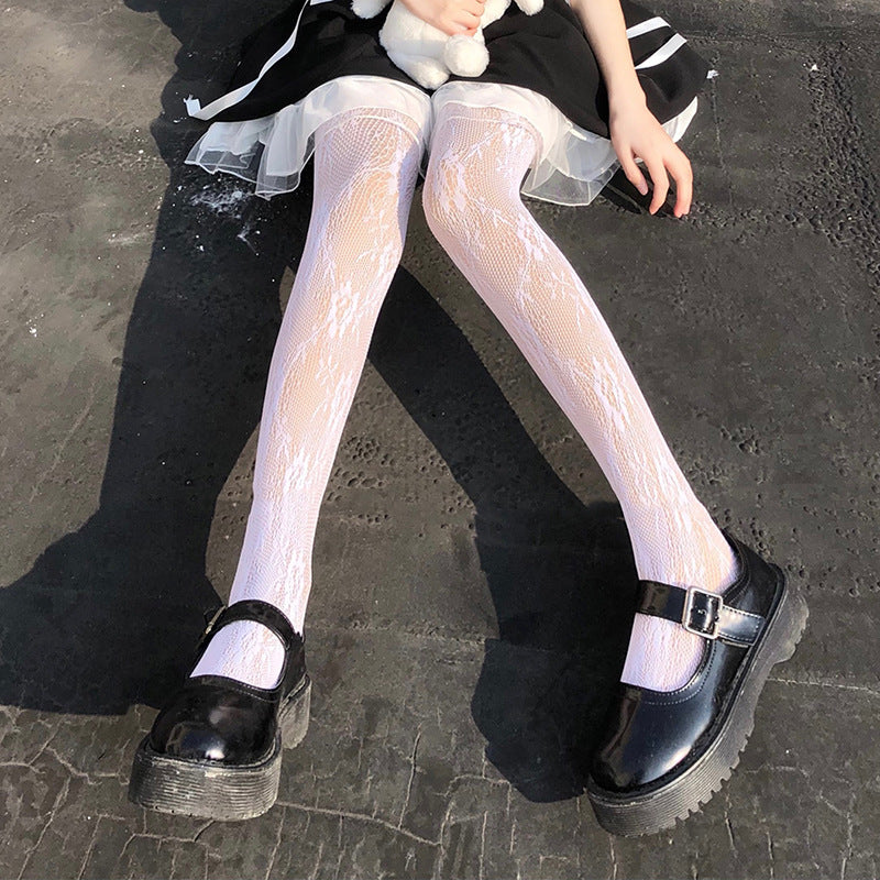 Women's Fashion Love Pattern Fishnet Socks