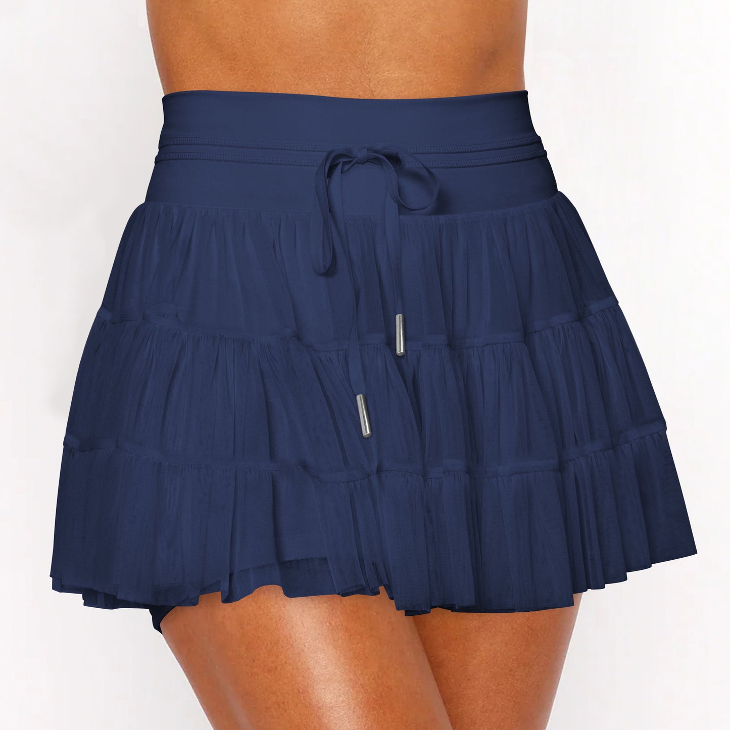 Lace Mesh Patchwork Culottes Exposure-proof Belt Safety Pants