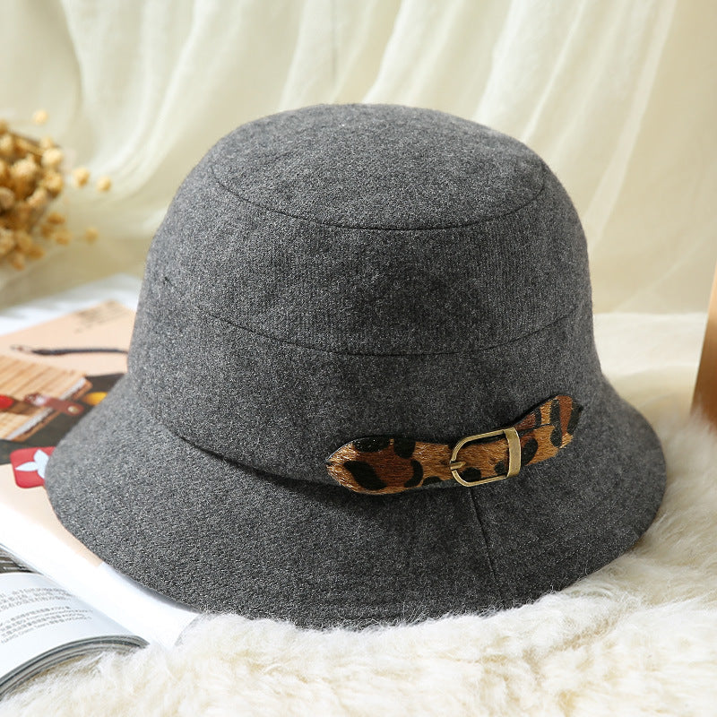 Dome Brim Ceremony Winter Bucket Hat All-matching Warm