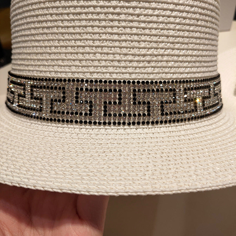 Women's Fashion Flat Top Pearl Hat