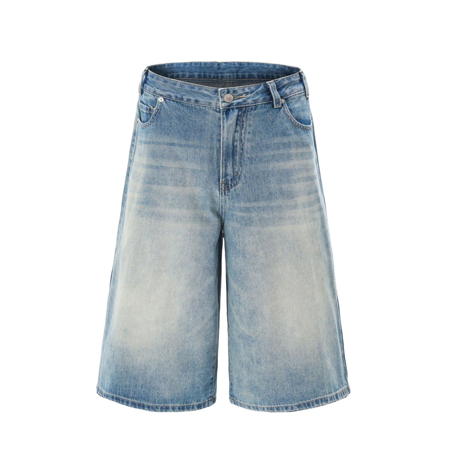 Women's American-style High Street Fashionable Washed Wide-leg Jeans