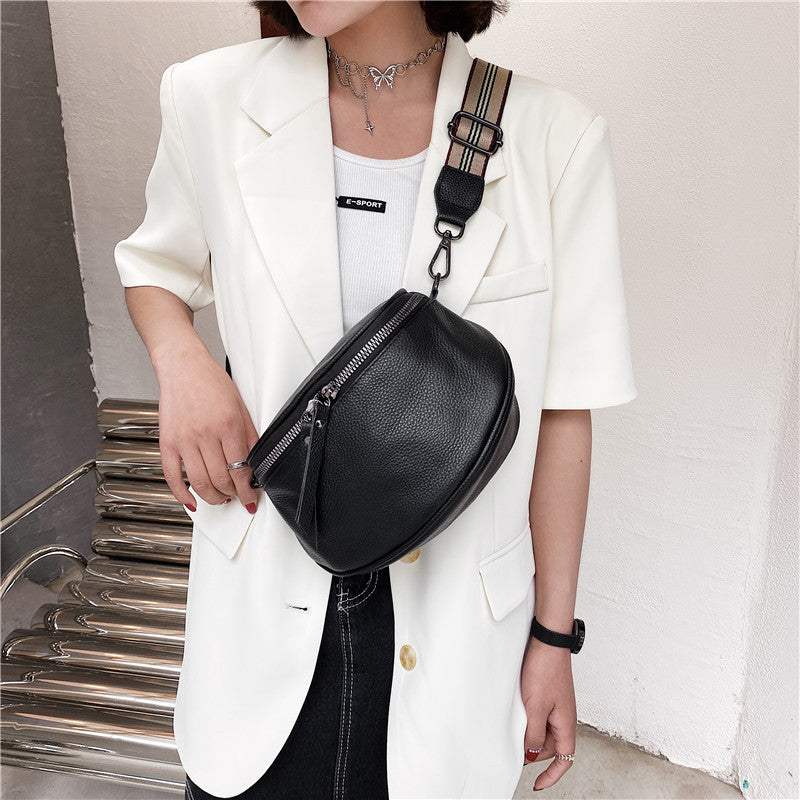 Women's Fashion Leather One-shoulder Cross-body Small Chest Bag
