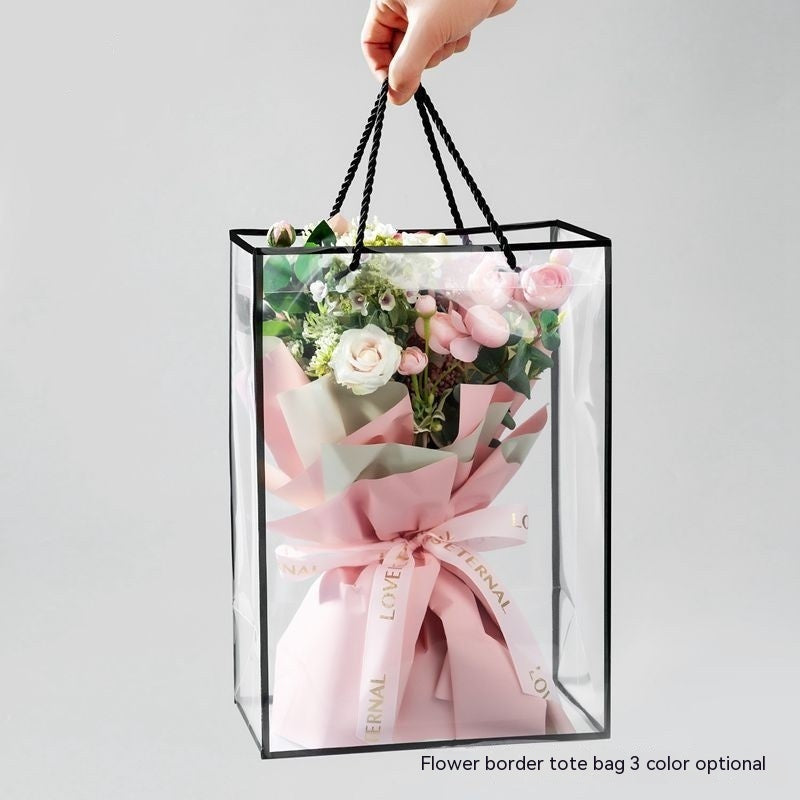 Border Handbag Transparent Hand Carrying Flower Bag