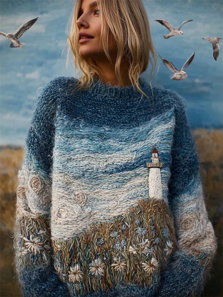 Printed Casual Cloak Coat Cardigan Sweater