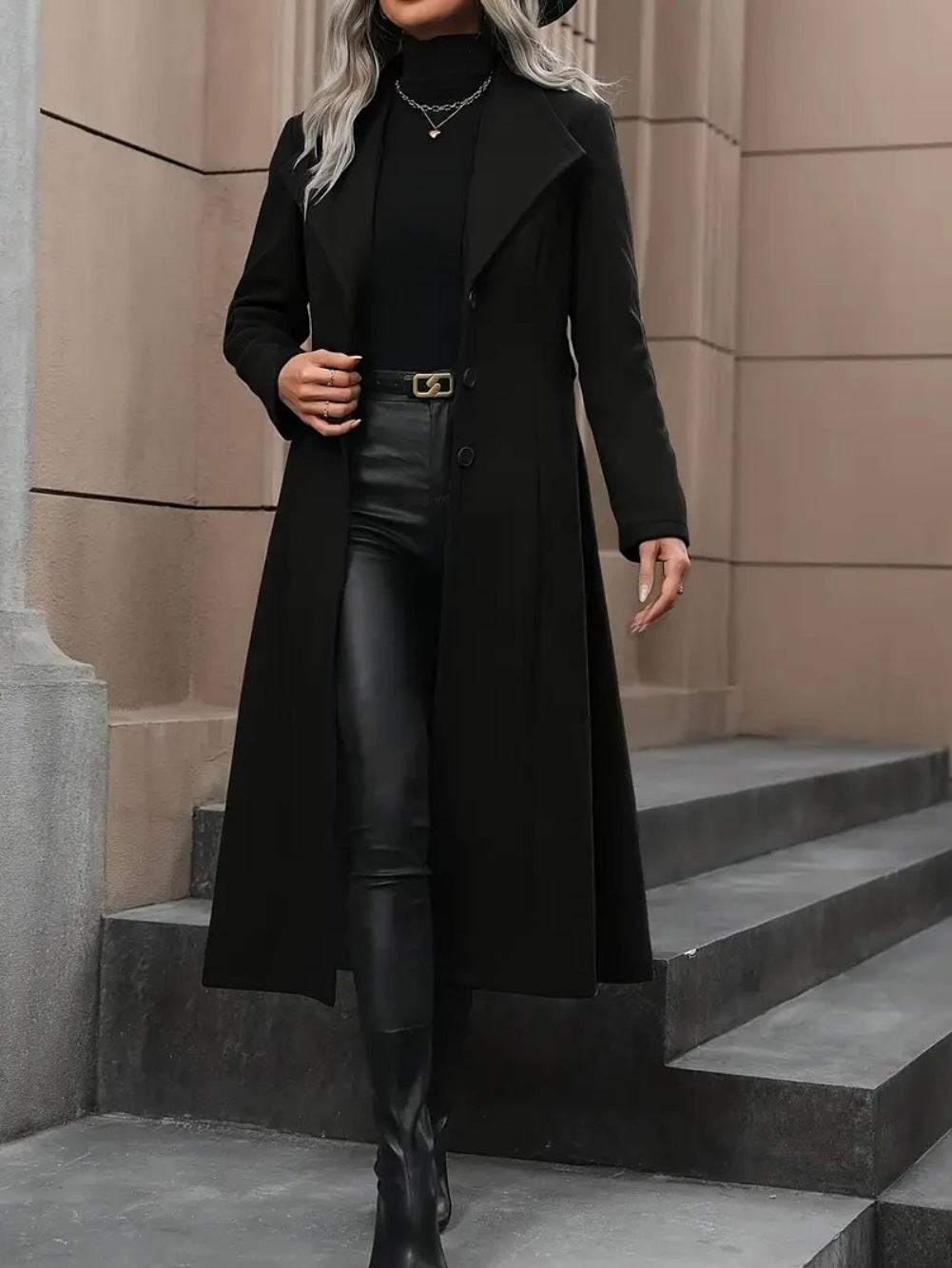 Women's Minimalist Basic Belt King-size Coat