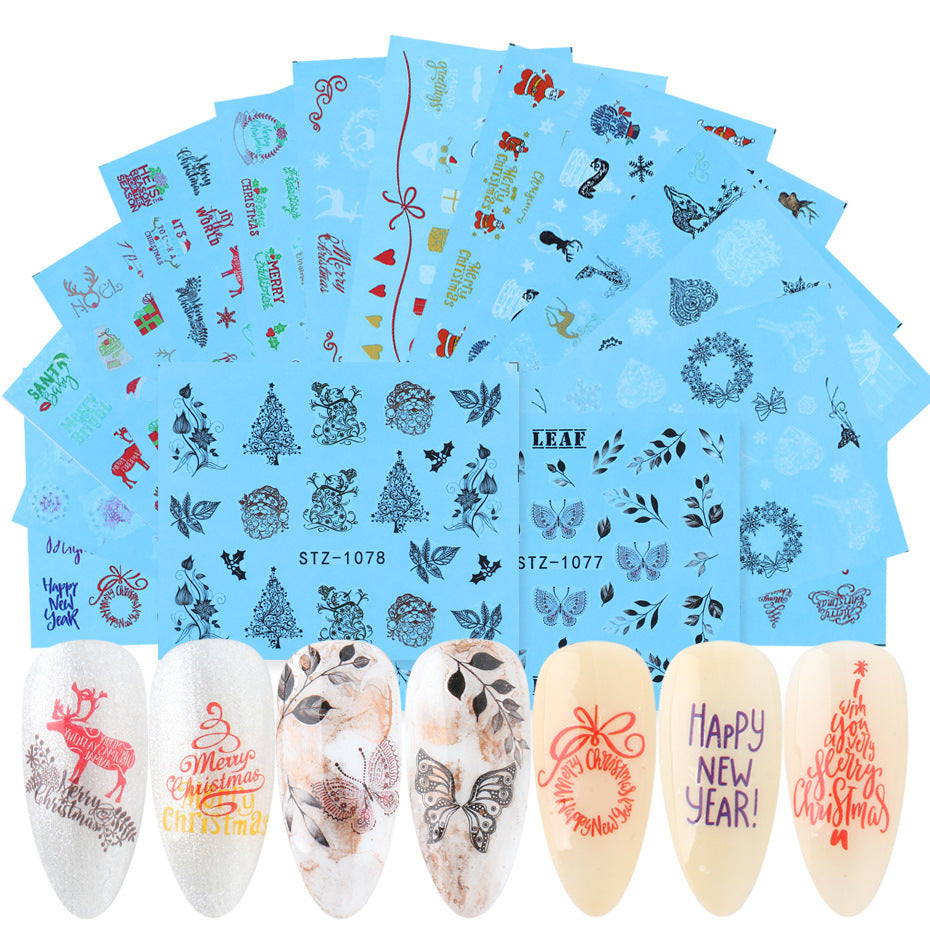 Black And White Lace Flower Nail Art Sticker Set