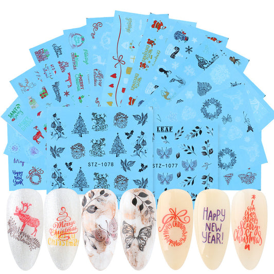Black And White Lace Flower Nail Art Sticker Set