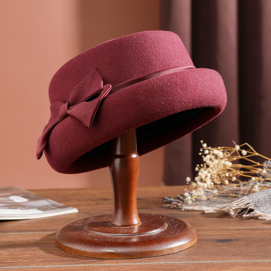 Women's Warm Woolen Felt Cloth Top Hat