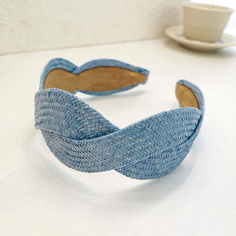 European And American Wide-brimmed Fashion Solid Color Straw Headwear