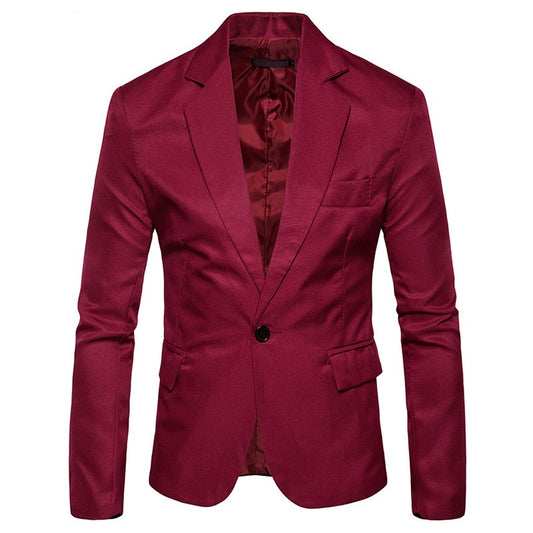 Solid Color Single Row One Button Casual Foreign Trade Men's Small Suit