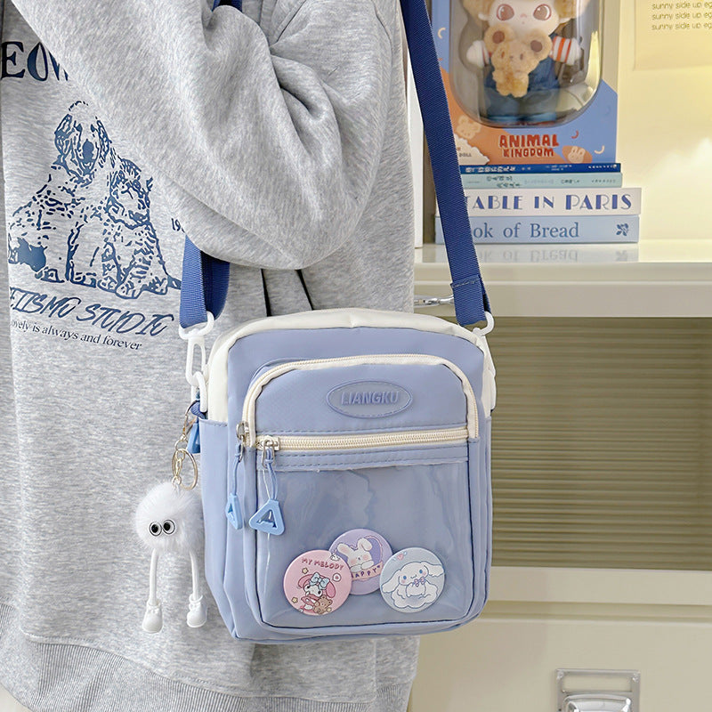 Crossbody Bag Girl Students' Personality Contrast Color