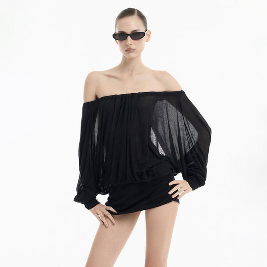 Batwing Sleeve Sexy Long-Sleeve Dress For Women