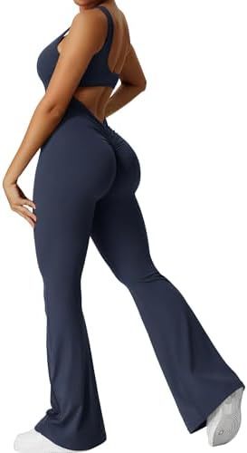 Kvinder Ærmeløs Flare Jumpsuit Fitness Yoga Lange Bukser