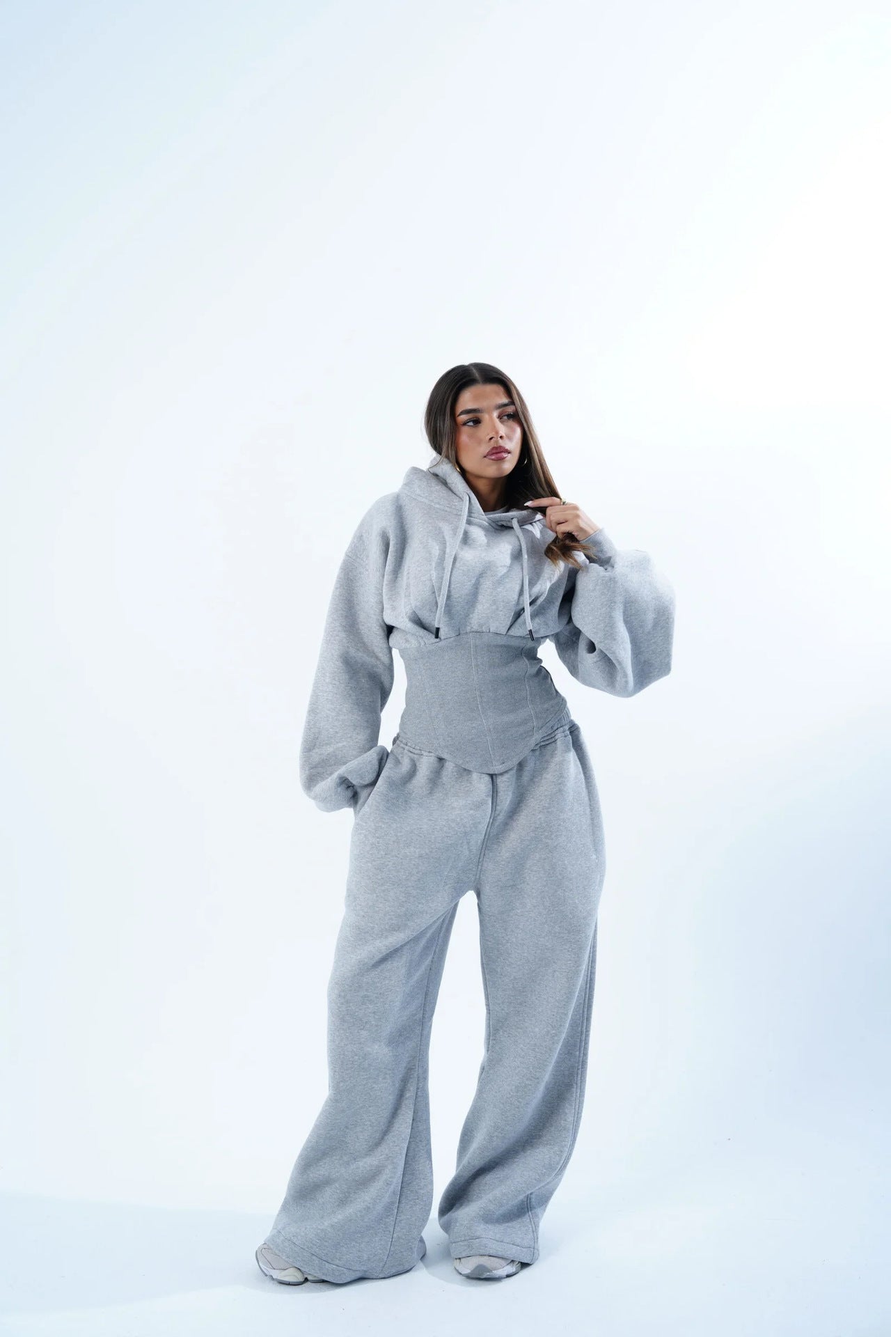 Womens Slim-fit Hoodie And Pants Two-piece Set