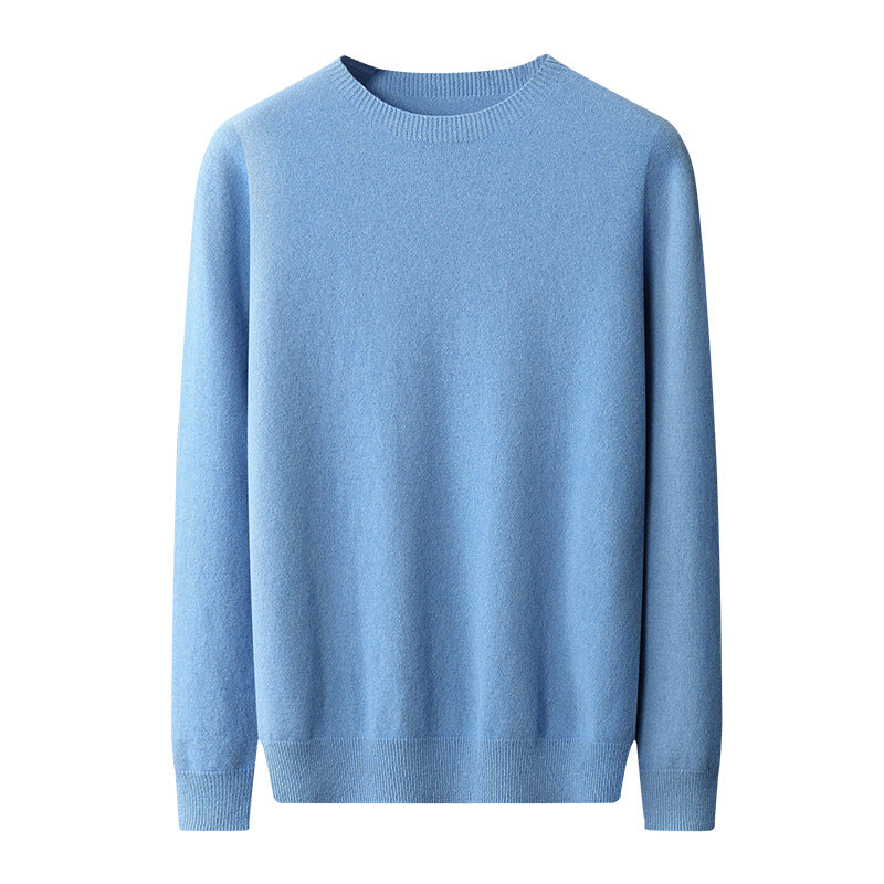 Men's Round Neck Basic Inner Match Thin Middle-aged And Elderly Bottoming Shirt Sweater