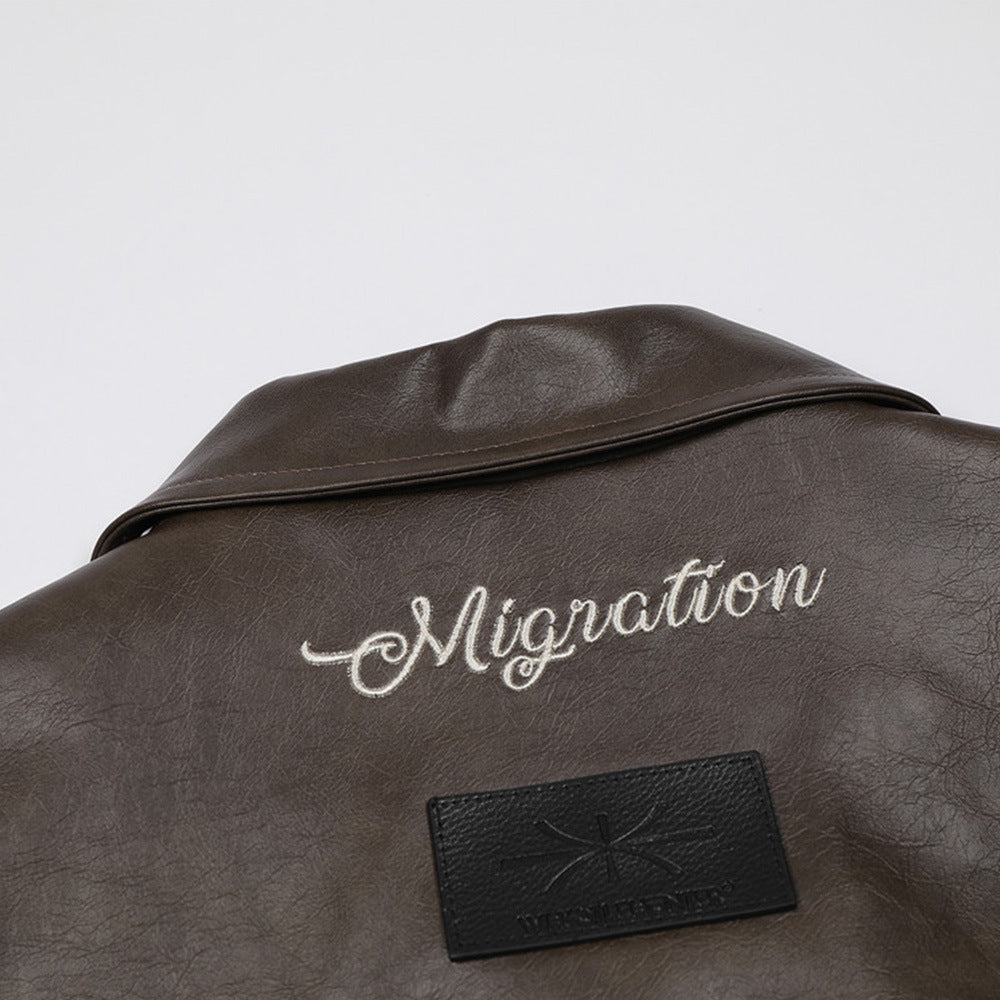 Hip Hop American Style Loose Leather Coat