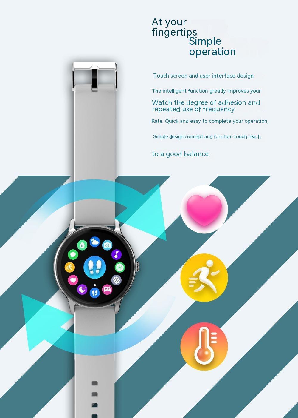Blood Pressure Health Smart Watch 128-inch