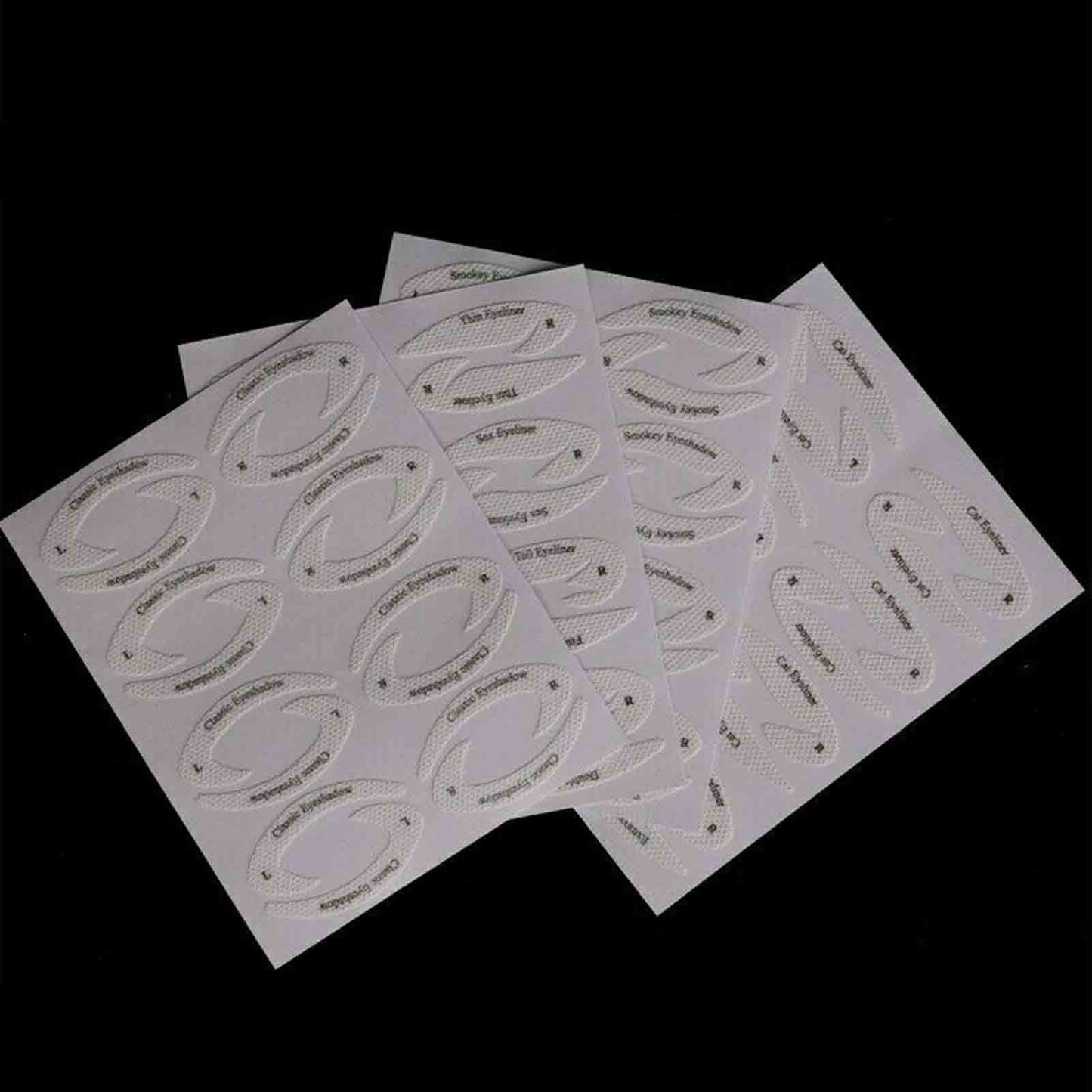 Eyeliner Makeup Template Stickers 4 Cards Pack
