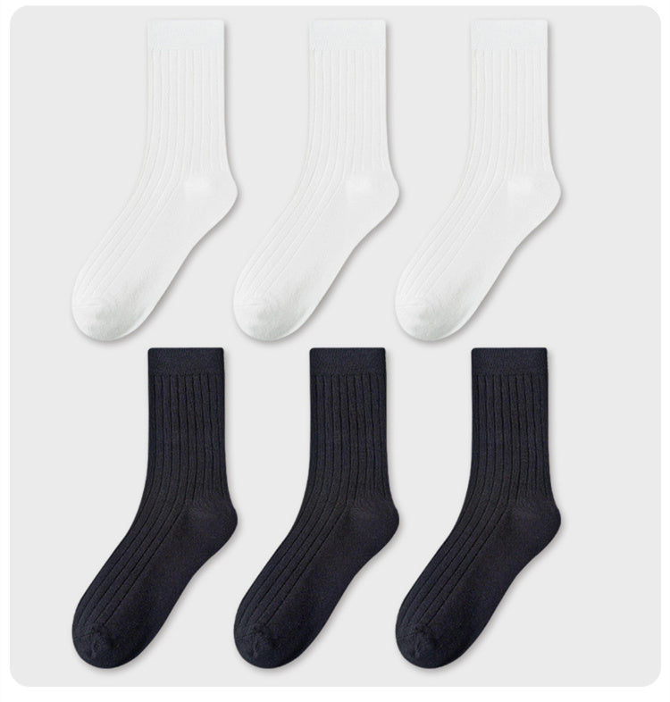 Men's Socks In Tube Pure Cotton Deodorant Solid Color