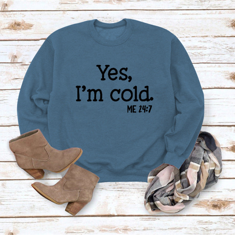 Letter Round Neck Pullover Long Sleeve Sweatshirt