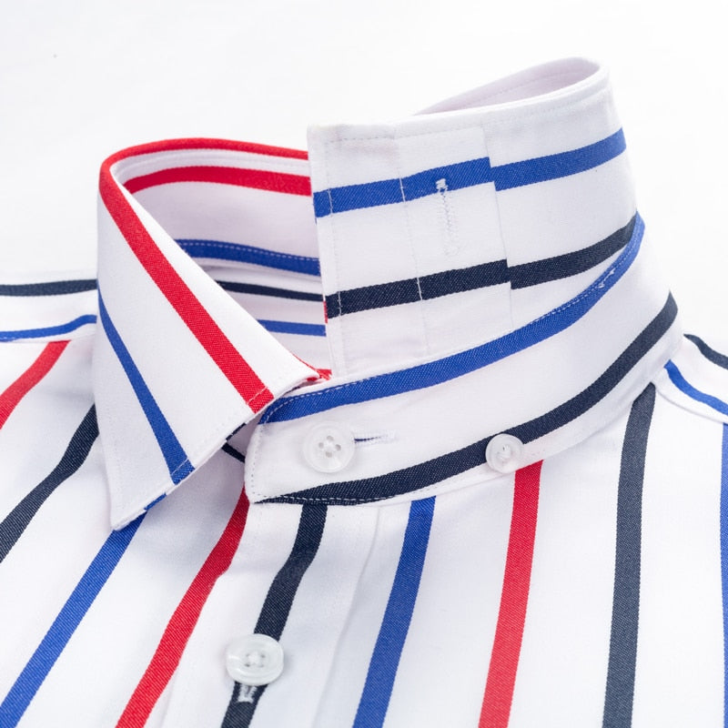 High-end Business Casual Vertical Stripe Crease-resistant Cotton Shirt
