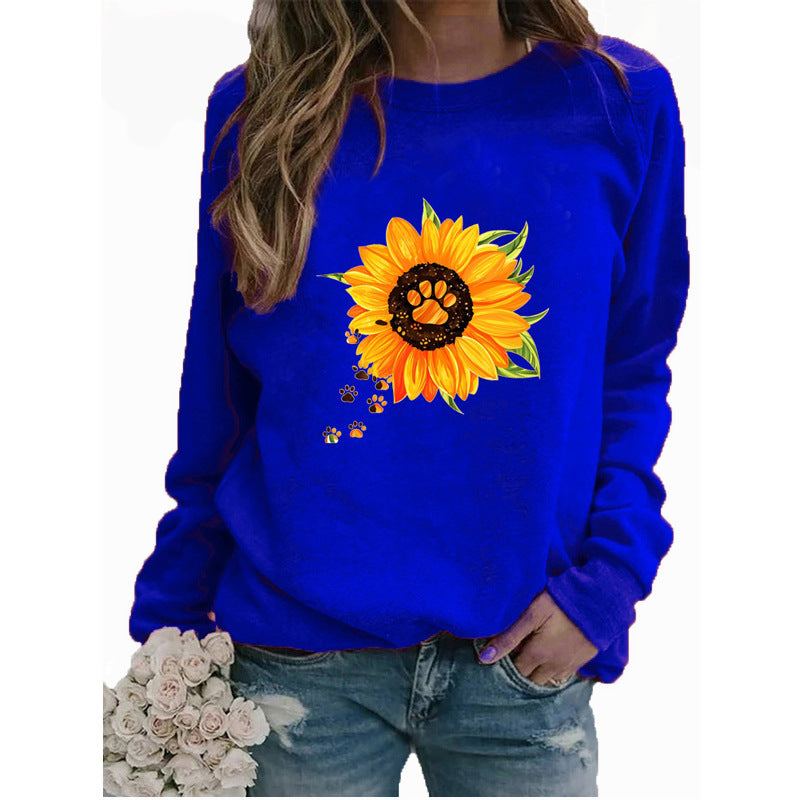 Rundhals Print Sweatshirt Langærmet Dame