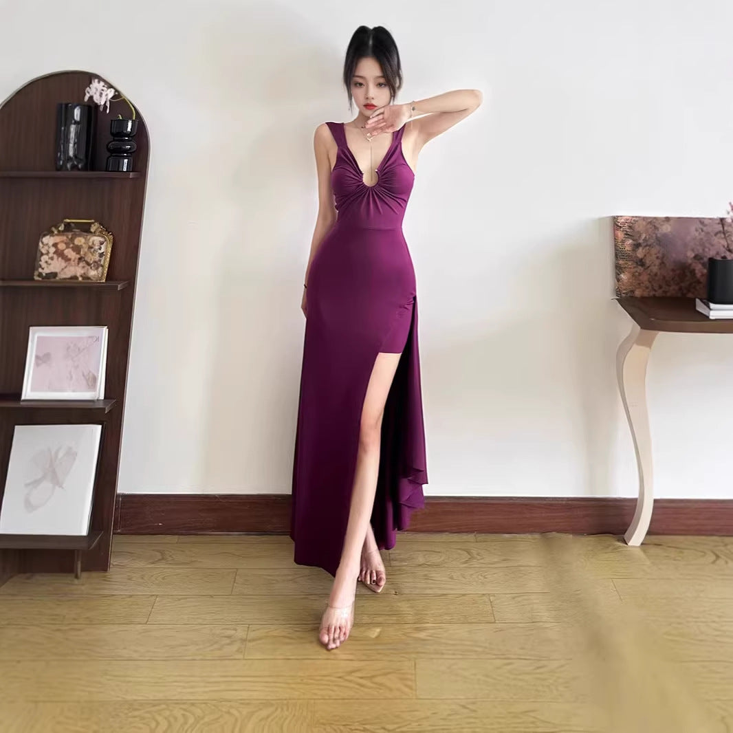 Sexy Purple Strap Bodycon Sheath Dress