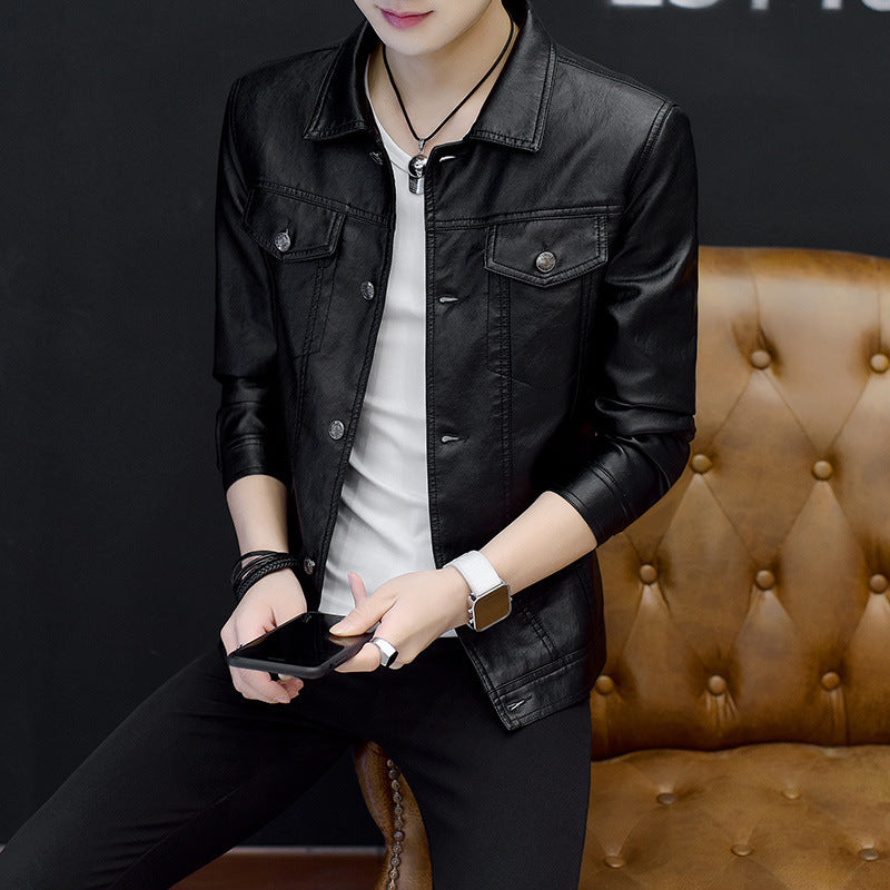 Motorcycle leather jacket men's coat leather jacket