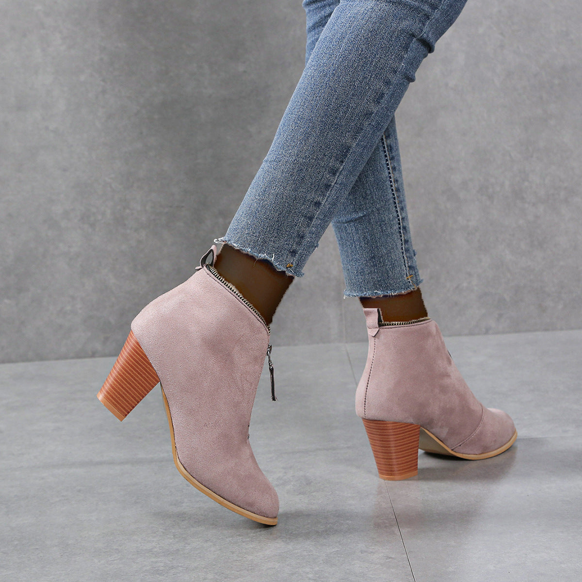 Women's Fashion Frosted Retro Coarse Heel Martin Boots