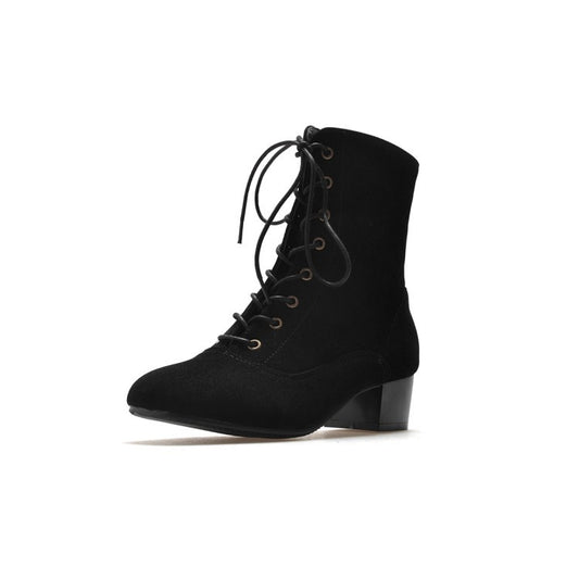 Autumn And Winter Thick Heel Medium Boots Women's Korean Version Pointed