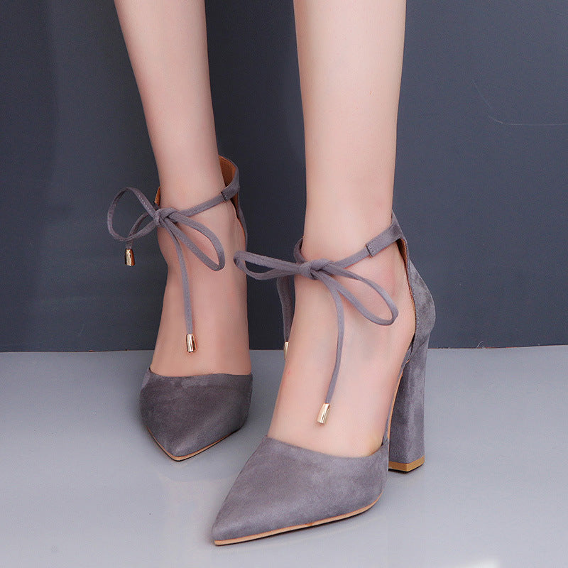 Women's Shoes Chunky Heel High Heel Lace-up Large Size Sandals