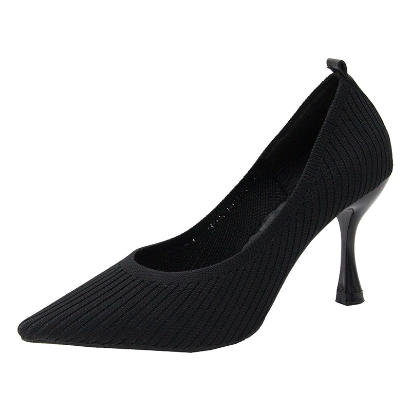 Women's stiletto knit single shoes