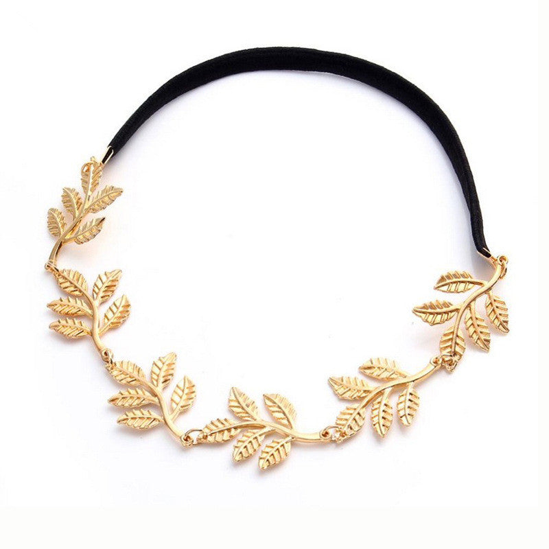 Simple metal tree leaf headband