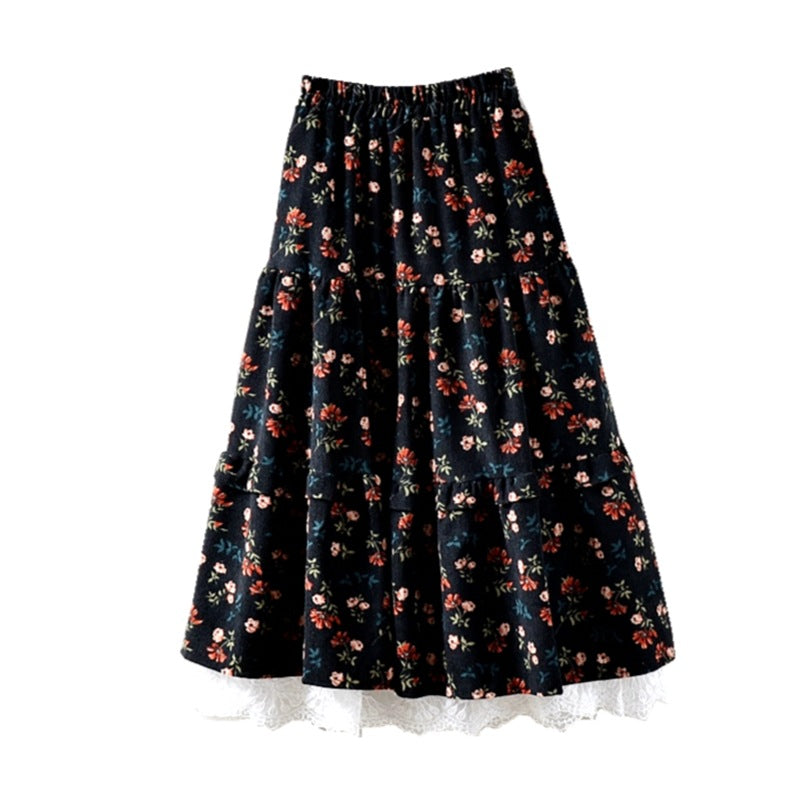 Lace All-match Long Skirt Pettiskirt