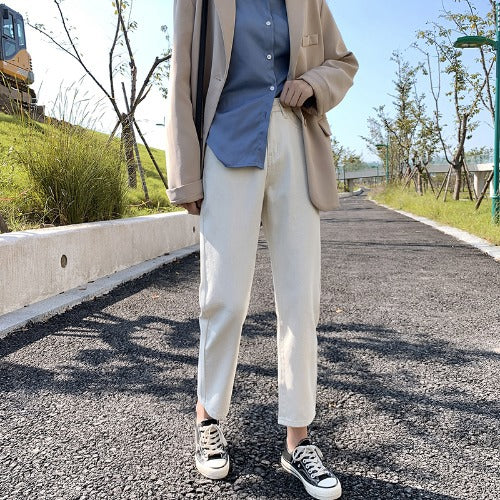 Wide - leg nine - minute daddy pants