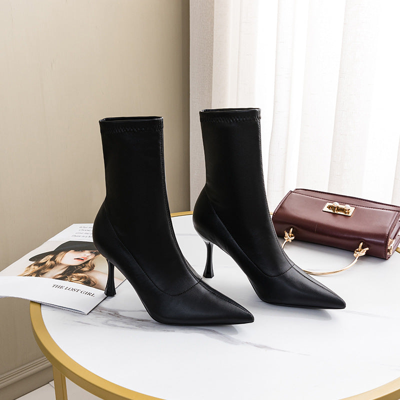 Women's Sexy Pointed Toe Stiletto Ankle Boots