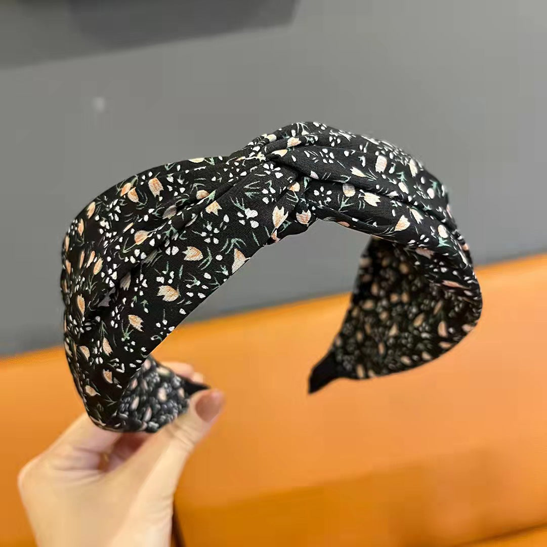 Retro French Wide Brim Hair Band Hair Fixer Women's Summer