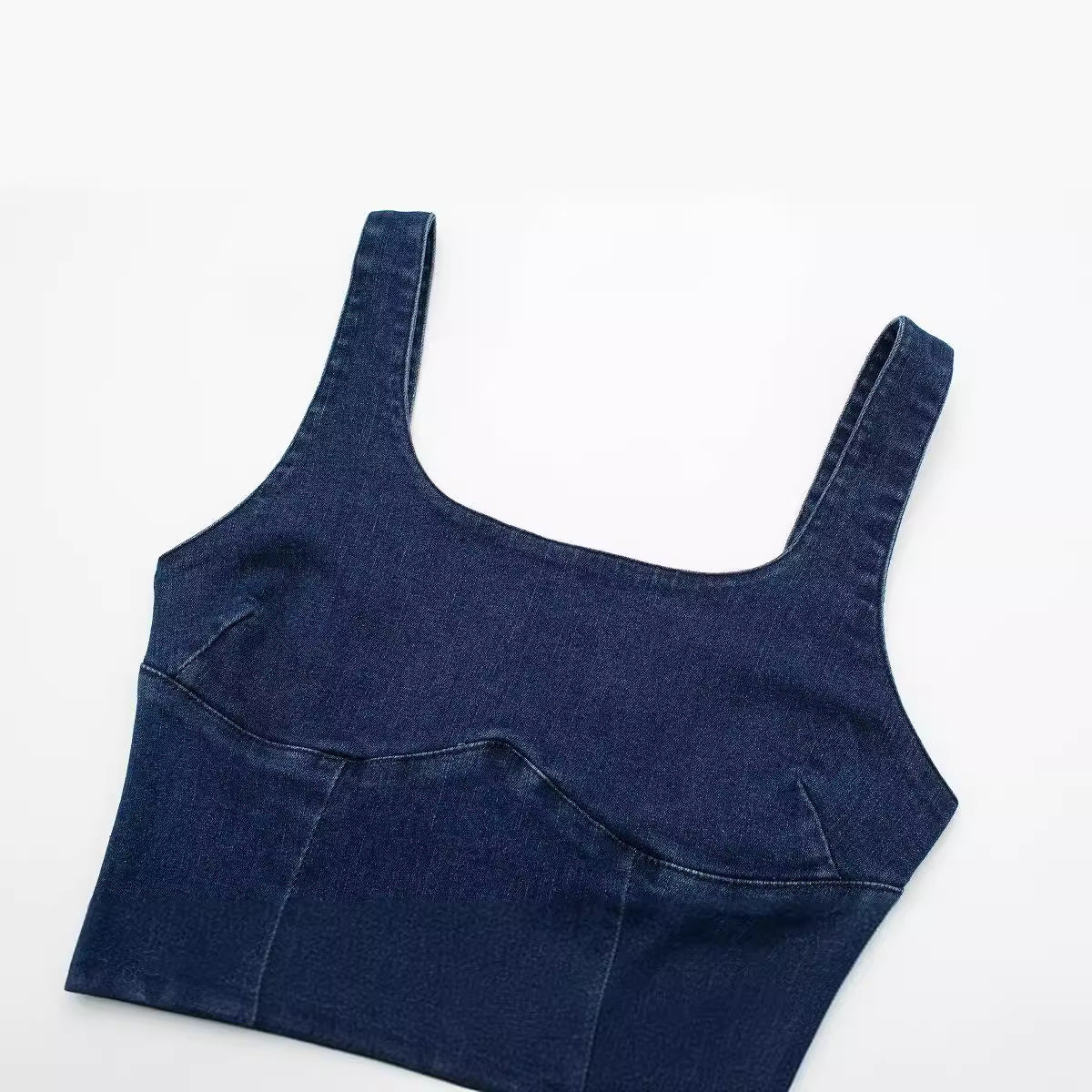 Women's French Style Slim Fit Backless Back Slit Sling Denim Long Dress