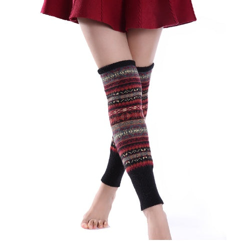 Camouflage Bohemian Thick Wool Pile Socks