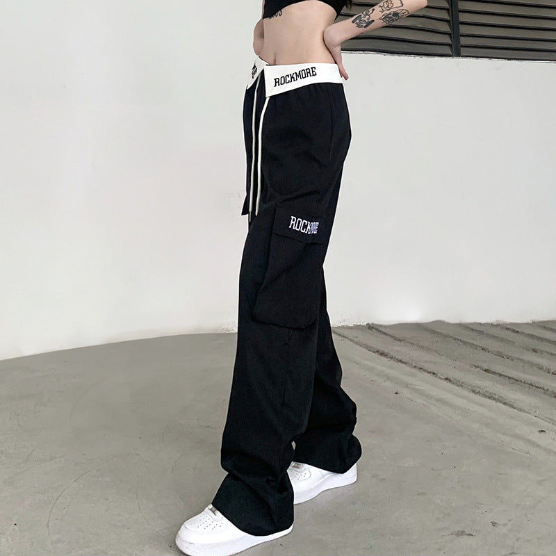 Handsome Color Bump Hem Pants Design Overalls