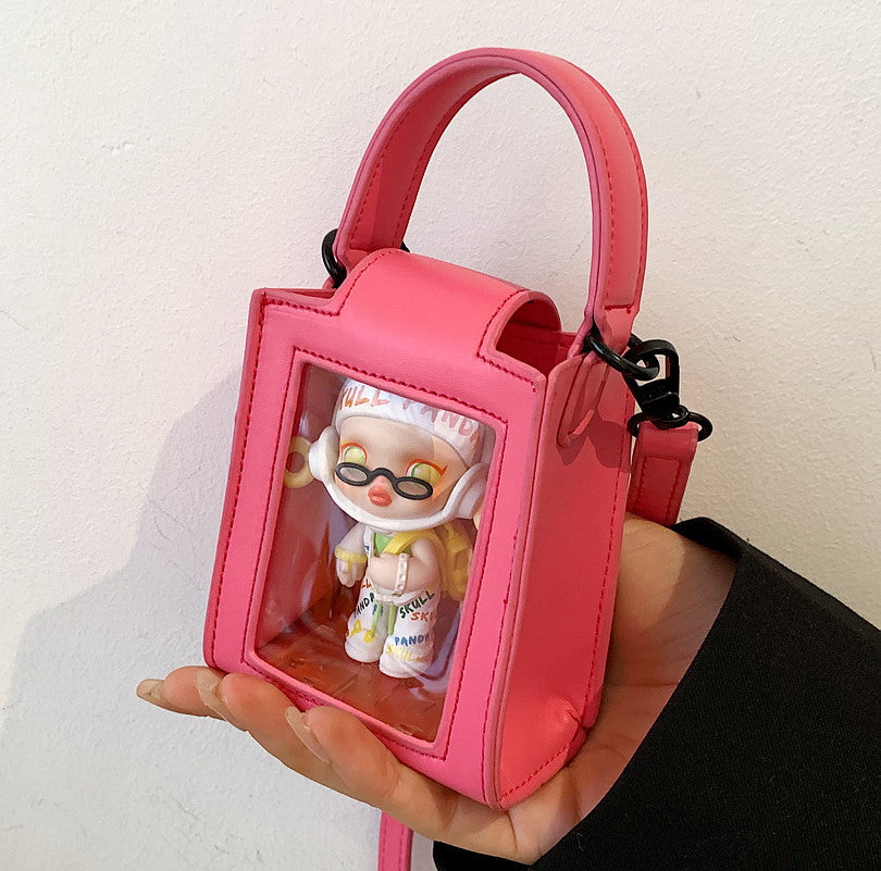 Niche Cartoon Transparent Portable Messenger Bag Texture