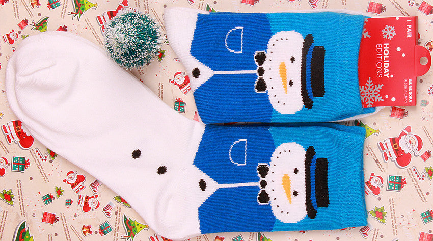 Old man elk snowman cotton women's socks
