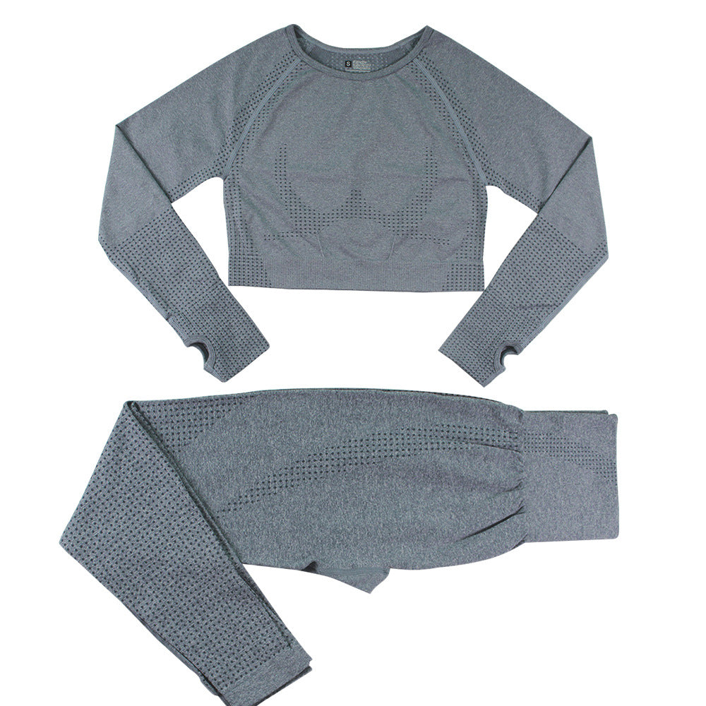 Seamless Knitted Dot Yoga Suit For Women