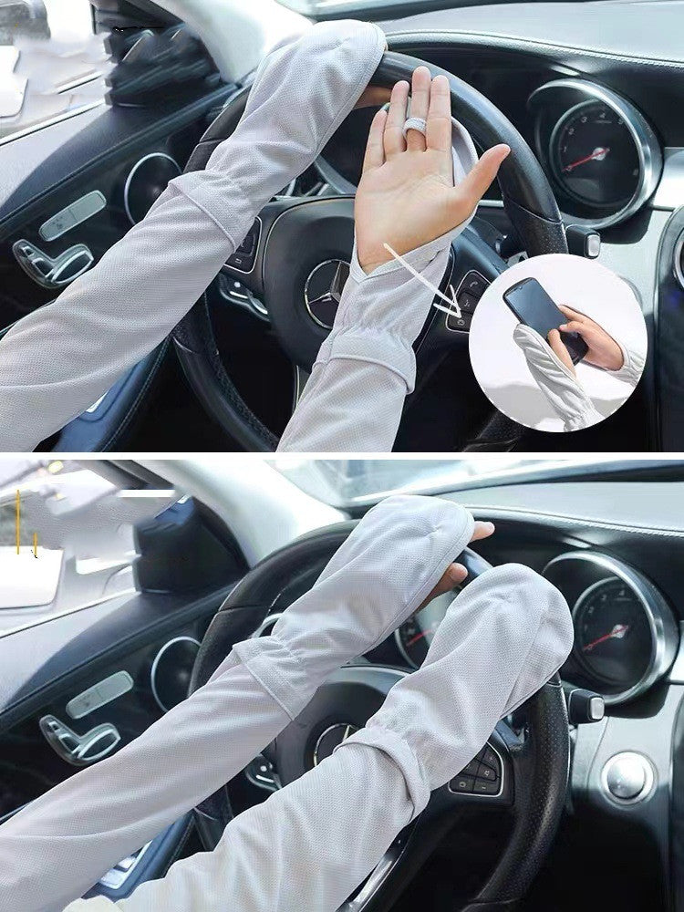 Lengthened Armguard Cycling Ice Silk Sleeve Anti-UV Sunscreen