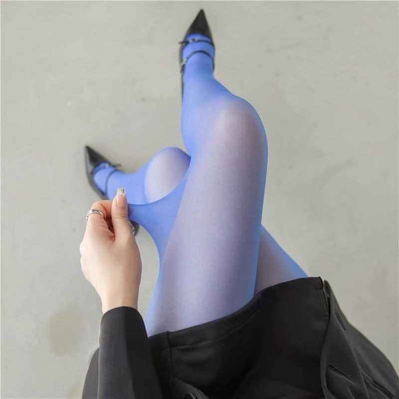Women's Pure Pure Color Cored Silk Ultra-thin Transparent Stockings