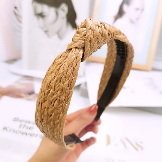 Straw braid headband