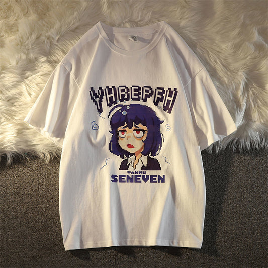 Loose Short-sleeved T-shirt Two-dimensional Gaming Girl