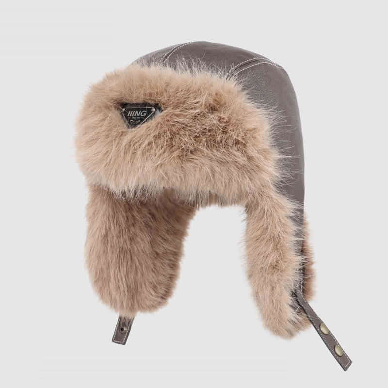 Autumn And Winter Men's And Women's Warm Vintage Leather Pilot Hat