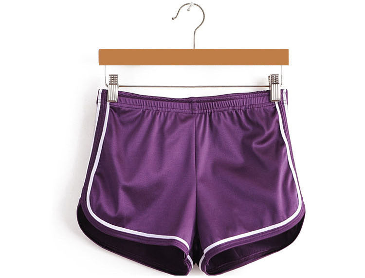 Glossy Elastic High Waist Sports Shorts